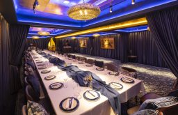 private dining, nicely dressed table, palte, cutlery, event space