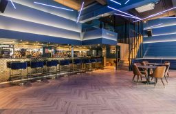 bar, bar stools, event space, trendy