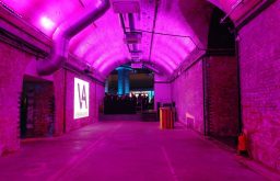 event space, purple lit room, air conditioned room