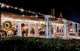 event in action, barn venue, white lighting