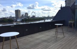 summer drinks reception, standing tables