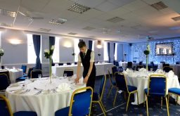 banqueting, cabaret layout, event space