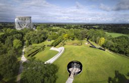 arieal dome sky view, conference space
