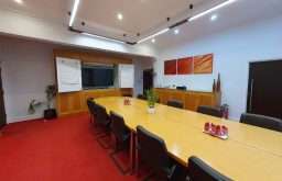 plasma screen, modern meeting room, paintings