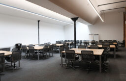 classroom set up, flipchart, conference room