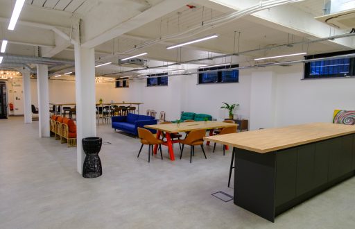 creative conference space, confetrence venues, wodden tables and comfy chairs
