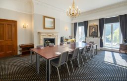 boardroom, fireplace, large meeting room