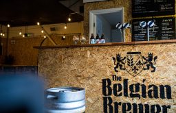 The Belgian Brewer, logo of the venue on the bar