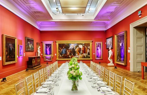 art gallery, fine dining, bright event space