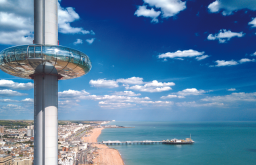 sky view of the Brighton i360, event space, unique tourist attraction, venue