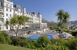 the back of the Grand Hotel, stairs going
