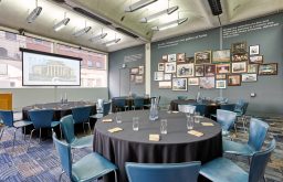 conference room, projector screen, art space