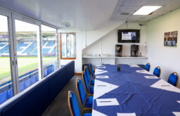 boardroom layout, coffee machines, view of the stadium, meeting room