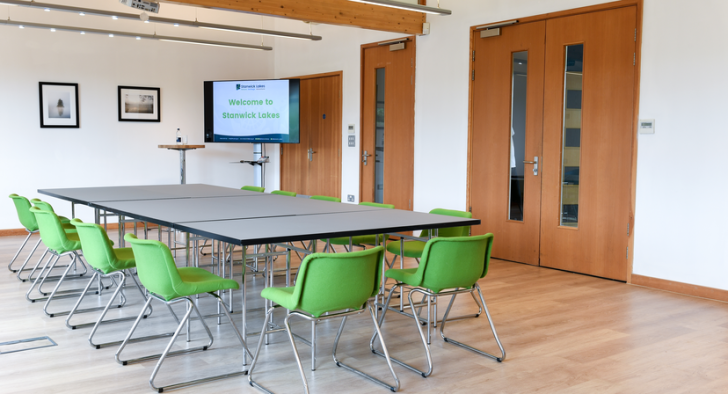 boardroom layout, green chairs, Northamptonshire 