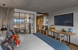 treehouse london, sustainable bedroom, tv screen