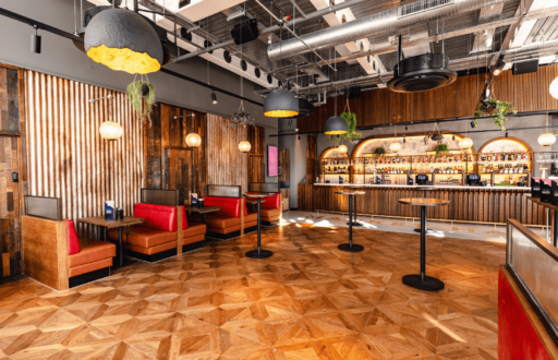 poseur tables, dining booths, food and drinks venue, drinks reception