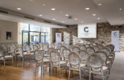 theatre layout, projector screen, conference room, event space