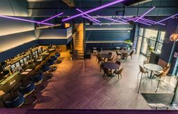 high up view of the ground floor event space